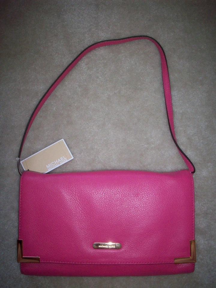 Michael Kors Zinnia Genuine Leather Beverly Clutch/Shoulder Bag, NWT - Image 1 of 4