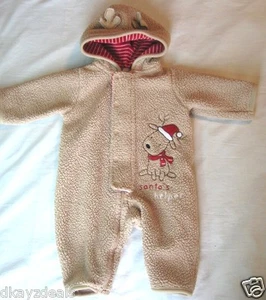 Carter's 6M Christmas Reindeer Hood One Piece Santa's Helper Outfit - Picture 1 of 11