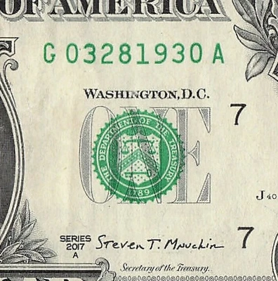 MARCH 28 1930 Birthday Fancy Serial Number Date Note One Dollar Bill 03 28 1930 - Image 1 of 4