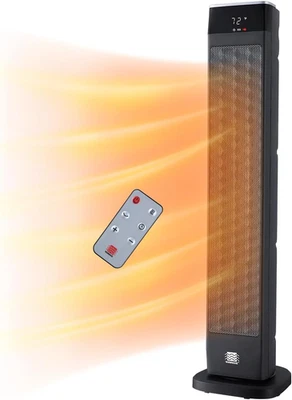 Deluxe Digital 30" Oscillating Ceramic Tower Space Heater with Adjustable Thermo - Image 1 of 4