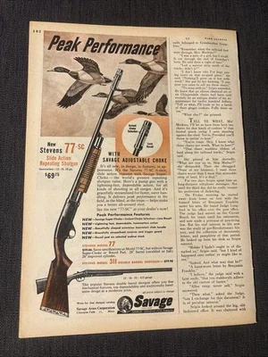Anuncio escopeta Savage 1955 modelo antiguo vintage 77sc 311 12 16 20 pistola calibre .410 Foto 1 de 3