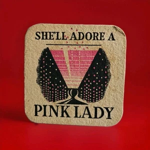 Pink Lady Beer Mat.  Vintage Beer Mat. Champagne Perry  - Picture 1 of 1