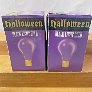 Vintage NEW OLD STOCK 2x Halloween Black Light Bulb Standard Base 120v/75 Watt - Picture 1 of 4
