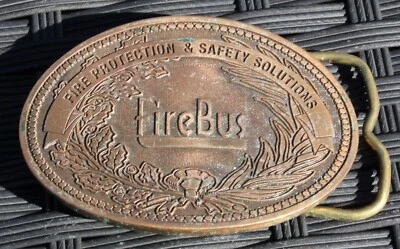 Hebilla de cinturón de cobre Firebus protección contra incendios y soluciones de seguridad 31/4 x 2 1/4 pulgadas Foto 1 de 2