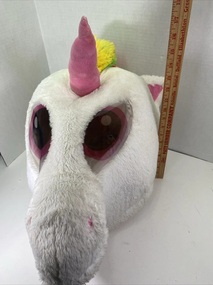 Unicorn Head Mask Soft Plush Animal Oversized Costume Halloween Party Adult Teen - Image 1 of 4