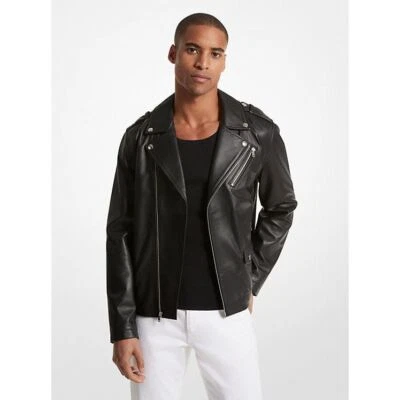 Chaqueta de cuero Michael Kors Moto para hombre Foto 1 de 2