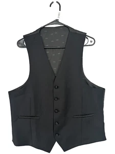 MICHAEL KORS Tuxedo Vest Size Medium Black Classic Fit Stretch Solid FLAW - Picture 1 of 5