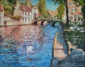 Fine Art Limited Edition Giclee Print Belgium Bruges Cityscape Painting Artwork - Picture 1 of 6