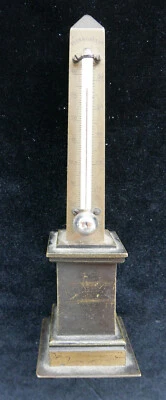 Ancien obélisque concorde thermomètre mercure réaumur bronze XIXe 273 gr 14,5 cm - Photo 1/4