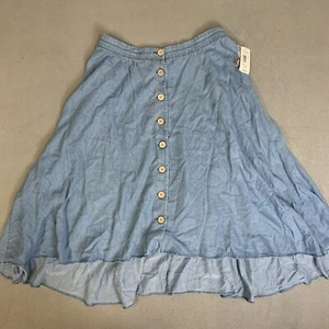 Caffe Marrahesh Shirt Women’s Size 8 Denim Button Down 100% Lyocell Lightwash - Picture 1 of 20