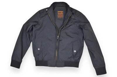 Men's Schott Jacket Black Bomber Cotton Nylon Size L - Image 1 of 4