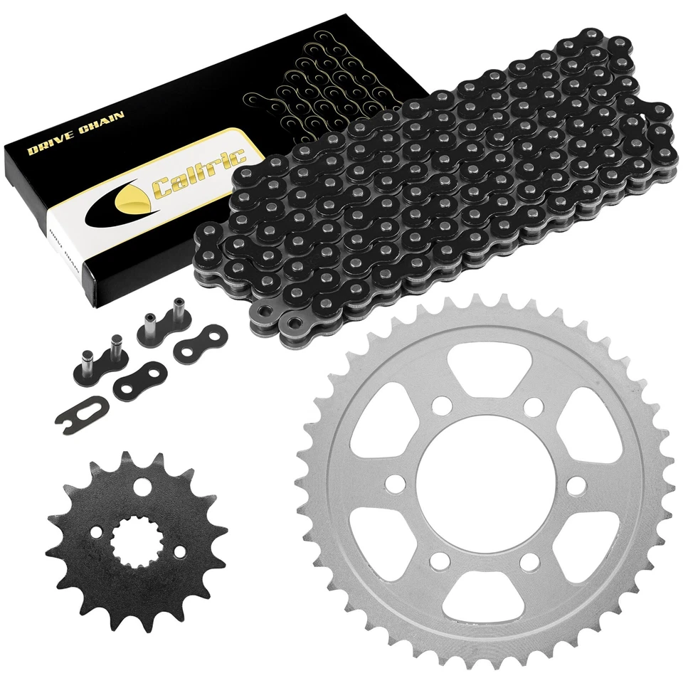 Kit de cadena de transmisión y piñón negro para Kawasaki KZ650C Custom 1977 1978 1979 Foto 1 de 4