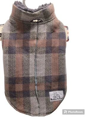 Barkley & Finn Pet Sherpa Lined Winter Dog Coat Jacket X-SMALL Gray Plaid NWT - Image 1 of 4