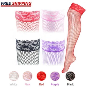 Fishnet Stockings Thigh High Lingerie Lace Tights Socks Womens - Picture 1 of 24