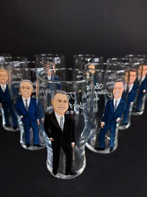8 PC Personalised Painted Best Man Groom Usher Groomsman wedding gift glass - Image 1 of 4