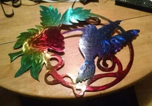 Metal wall art patio and garden sculpture hummingbird home decor living room art - Picture 1 of 4
