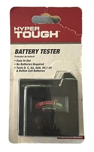 TESTER BATTERIA HYPER DURE TEST D C AA AAA 9V 1,5V BATTERIE CELLE A PULSANTE - Foto 1 di 2