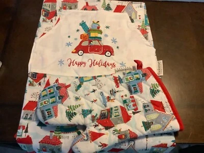 Juego de delantal y guante para horno Cooksmart England 'Felices Fiestas' Foto 1 de 4