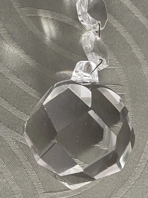 alte Kristall Glas Abschlusskugel 50mm + 4 facettierten Oktagon - Bild 1 von 4