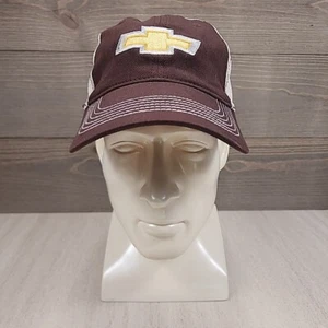 Chevy Chevrolet Hat Cap Brown Strap Back Relaxed Fit District Threads Trucker - Picture 1 of 14
