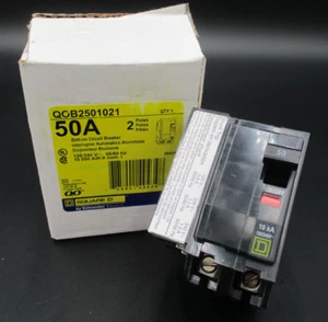 SQUARE D QOB250-1021 2-P 50A 120/240V SHUNT TRIP CIRCUIT BREAKER 'SAMEDAY SHIP' - Picture 1 of 7