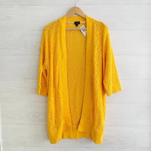 NWT Torrid - Yellow open stitch open cardigan, sz 0 (L)  - Picture 1 of 7