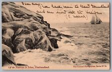 Off the Narrows St John's Pilot Boat Newfoundland Postcard Garland Photogravure