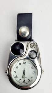 Platinum Pocket Watch Silver Quartz Movement Unique Style Pre-Owned - Picture 1 of 7