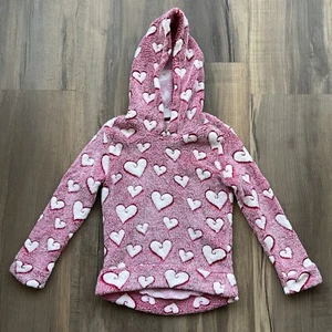 Boston Traders Girls Fleece Hoodie Hearts Print XS 5/6 - Picture 1 of 7