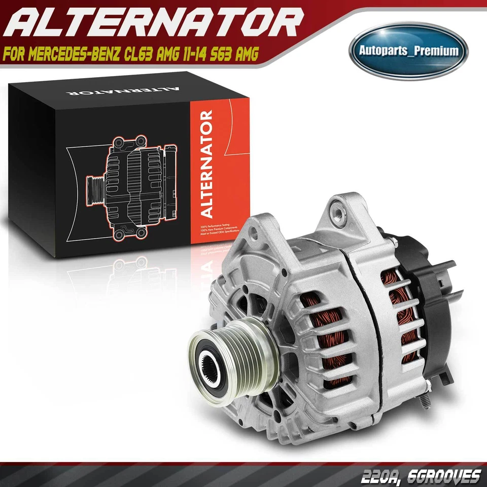 Alternator for Mercedes-Benz CL63 AMG 11-14 S63 AMG 220A 12V CW 6GClutch Pulley - Image 1 of 4