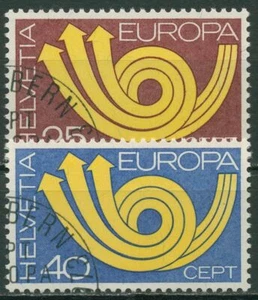 Schweiz 1973 Europa CEPT Posthorn 994/95 gestempelt - Bild 1 von 1