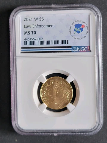 2021 W National Law Enforcement Memorial and Museum $5 gold NGC MS 70 Cover