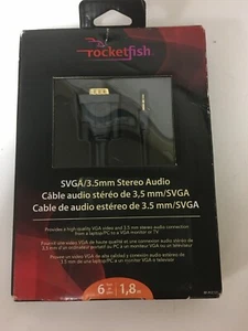 Rocketfish RF-PCC121 SVGA / 3.5mm Stereo Audio 6ft Cable  - Picture 1 of 2