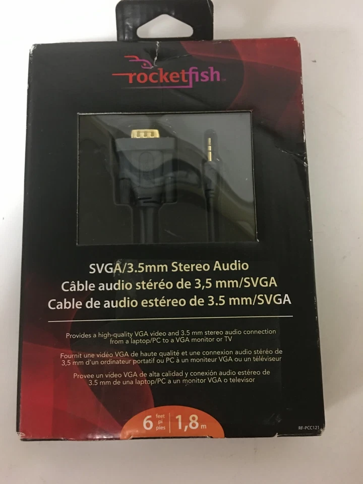 Rocketfish RF-PCC121 SVGA / 3.5mm Stereo Audio 6ft Cable  - Image 1 of 2