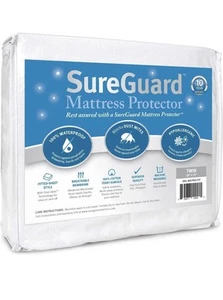 SureGuard Twin Size Mattress Protector - 100% Waterproof, Hypoallergenic - Picture 1 of 7