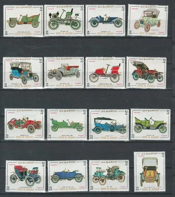 LOTE DE SELLOS DE COCHES CLÁSICOS UMM AL QIWAIN EMIRATOS ÁRABES DE LOS ECUARES MNH (EAU 770) Foto 1 de 2