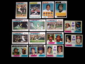 1974 Topps Ryan Aaron Berra Rose Jackson Bench Stargell Murcer Baseball Lot 15 - Picture 1 of 6