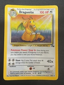 Dragonite 4/62 Holo Ilimitado Raro WotC Pokémon Fósil - Imagen 1 de 4