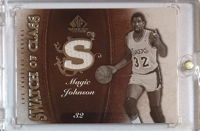 2007 UD SP Game Used Magic Johnson #PATCH Game Worn Jersey - Ready to Grade - Image 1 of 3