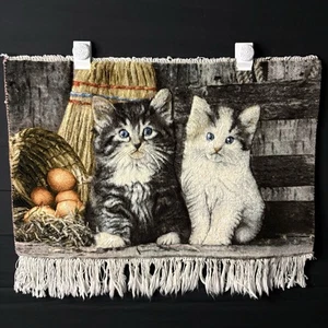 Bildteppich 3-D Kätzchen Tabrizz handgeknüpft 24”x16” mit Teppich Aufhänger - Bild 1 von 23