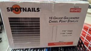 Spotnails 6614PG 7/16" 16-Ga Galv Ummantelung Klammern 5000 Stück 1-3/4" Bein - Bild 1 von 3