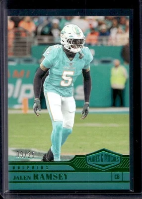 2023 Panini Plates & Patches Jalen Ramsey Green #/25 Dolphins - Image 1 of 2