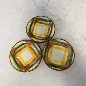 **RARE**SET OF 3 ASHTRAYS Vintage Vernonware Homespun - Picture 1 of 7