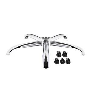 Stylish 25" Heavy Duty Chrome 5 Spoke Office Chair Base With Robust Castors - Picture 1 of 3