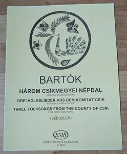 Bela Bartok: Three Folksongs From The County of Csik (Oboe/Piano) - Picture 1 of 2