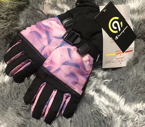 C9 Champion Girls Black & Pink Ski Gloves Size 4/7 - Picture 1 of 3