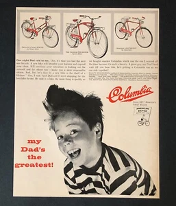 Bicicleta Columbia 1959 Anuncio Flecha de Fuego Deportes Bicicleta Americana De Colección Impresión AD - Imagen 1 de 2