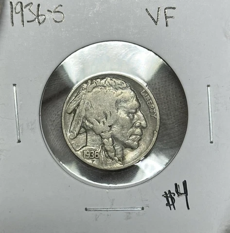 1936 S Buffalo Nickel VF Cover