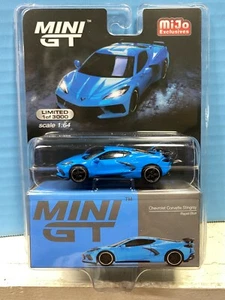 1/64 MINI GT MIJO EXCLUSIVO C8 CHEVROLET CORVETTE STINGRAY RAPID AZUL - Imagen 1 de 2