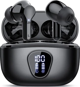 Earbuds Bluetooth 5.4 Headphones HiFi Stereo Noise Cancelling Mic IP7 Waterproof - Picture 1 of 6